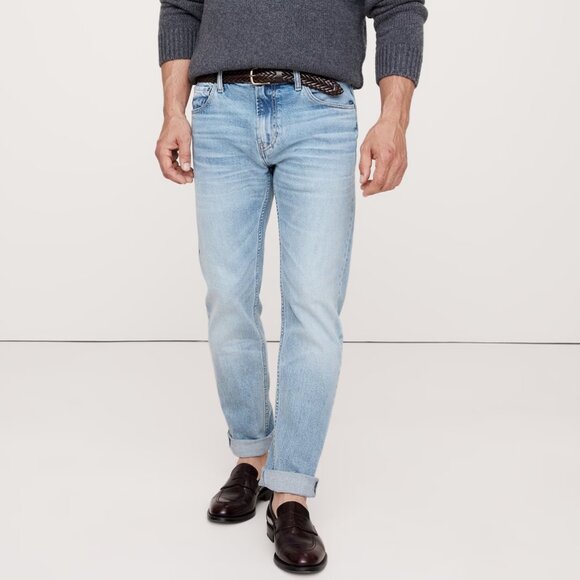 Banana Republic Standard Jeans Slim Fit Leg Light Wash Rinse Denim Pants 36x30 - Picture 1 of 4
